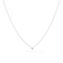 Load image into Gallery viewer, Very Tiny Solitaire Necklace - Sterling Silver, White Sapphire