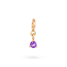 Load image into Gallery viewer, Serendipity February Birthstone Charm - 14k Yellow Gold, Amethyst