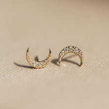 Load image into Gallery viewer, MOONLIGHT CRESCENT EARRING - 14K YELLOW GOLD