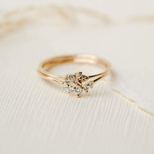 Load image into Gallery viewer, Honey Bee Ring - 14k Yellow Gold, White Diamond