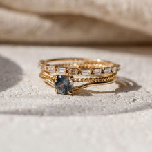 Load image into Gallery viewer, New Moon One Of A Kind - 14k Yellow Gold, Ocean Green Sapphire Ring