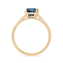 Load image into Gallery viewer, Days of Affection One of a Kind - 14k Yellow Gold, Cerulean Blue Artist Cut Sapphire Ring