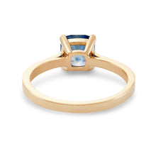 Load image into Gallery viewer, Days of Affection One of a Kind - 14k Yellow Gold, Cerulean Blue Artist Cut Sapphire Ring