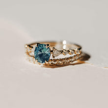 Load image into Gallery viewer, Eternal Harmony One of a Kind - 14k Yellow Gold, Seafoam Green Artist Cut Sapphire Ring