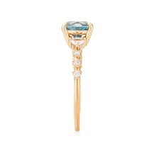 Load image into Gallery viewer, Eternal Harmony One of a Kind - 14k Yellow Gold, Seafoam Green Artist Cut Sapphire Ring