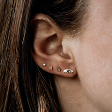 Load image into Gallery viewer, Theia Evil Eye Earring - 14k Yellow Gold, Grey Diamond