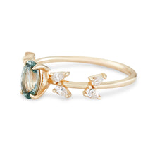 Load image into Gallery viewer, Flourishing Love One Of A Kind - 14K Yellow Gold, Bi-Colour Mint and Amber Sapphire Ring