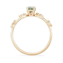 Load image into Gallery viewer, Flourishing Love One Of A Kind - 14K Yellow Gold, Bi-Colour Mint and Amber Sapphire Ring