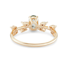Load image into Gallery viewer, Flourishing Love One Of A Kind - 14K Yellow Gold, Bi-Colour Mint and Amber Sapphire Ring