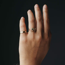 Load image into Gallery viewer, Flourishing Love One Of A Kind - 14K Yellow Gold, Bi-Colour Mint and Amber Sapphire Ring