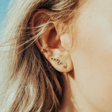 Load image into Gallery viewer, Honey Bee Chain Earring - 14k Yellow Gold, White Diamond