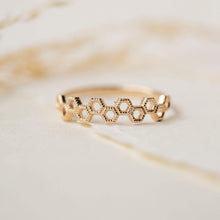 Load image into Gallery viewer, Honeycomb Ring - 14k Rose Gold