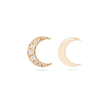 Load image into Gallery viewer, lunar moon phase pair earring 14k yellow gold