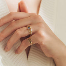 Load image into Gallery viewer, New Moon One Of A Kind - 14k Yellow Gold, Ocean Green Sapphire Ring