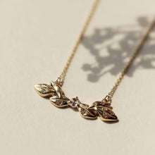 Load image into Gallery viewer, Resilience Diamond Leaf Necklace - 14k Yellow Gold, White Diamond