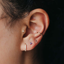 Load image into Gallery viewer, Tripod Blue Sapphire Earring - 10k/14k Yellow Gold, Blue Sapphire