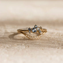 Load image into Gallery viewer, Tie Dye Something Blu Ring - 14k Yellow Gold, Blue and White Sapphires