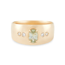 Load image into Gallery viewer, Super Moon One Of A Kind - 14k Yellow Gold, Sea Foam Green Sapphire