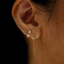 Load image into Gallery viewer, Tidal Surfboard Double Chain Earring - 14k Yellow Gold