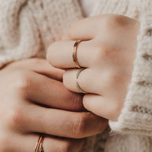 Load image into Gallery viewer, Twin Flame Ring - 14k Yellow Gold, White Diamond