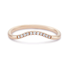 Load image into Gallery viewer, wave eternity ring 14k rose gold white diamond