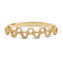 Load image into Gallery viewer, Honeycomb Ring - 14k Yellow Gold
