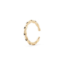 Load image into Gallery viewer, Honey Hive Black Diamond Twist Ear Cuff - 14k Gold, Black Diamond

