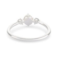 Load image into Gallery viewer, Pearl and White Sapphire Ring - Sterling Silver
