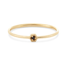 Load image into Gallery viewer, Honey Hive Ring - 14k Yellow Gold, Black Diamond
