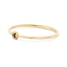 Load image into Gallery viewer, Honey Hive Ring - 14k Yellow Gold, Black Diamond
