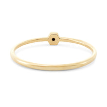 Load image into Gallery viewer, Honey Hive Ring - 14k Yellow Gold, Black Diamond
