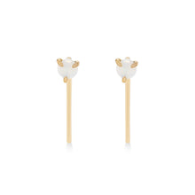 Load image into Gallery viewer, Opal Inkling Long L Shaped Post Earring - 14k Yellow Gold, Opal
