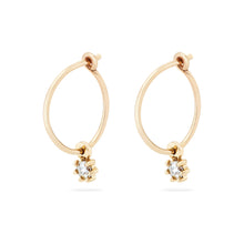 Load image into Gallery viewer, Nova Sway Hoop - 14k Yellow Gold, White Diamond
