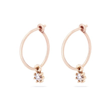 Load image into Gallery viewer, Nova Sway Hoop - 14k Yellow Gold, White Diamond
