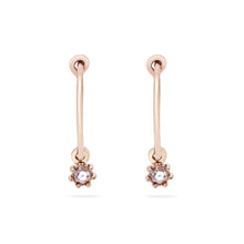 Load image into Gallery viewer, Nova Sway Hoop - 14k Yellow Gold, White Diamond
