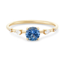 Load image into Gallery viewer, Endless Dahlia - 14k Yellow Gold, Montana Blue Sapphire

