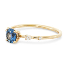 Load image into Gallery viewer, Endless Dahlia - 14k Yellow Gold, Montana Blue Sapphire
