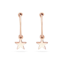 Load image into Gallery viewer, Everyday Little Stella Star Sway Hoop - 14k Rose Gold
