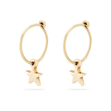 Load image into Gallery viewer, Everyday Little Stella Star Sway Hoop - 14k Yellow Gold
