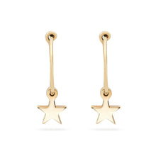 Load image into Gallery viewer, Everyday Little Stella Star Sway Hoop - 14k Yellow Gold
