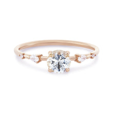 Load image into Gallery viewer, Endless Dahlia Ring - 14k Yellow Gold, White Sapphire
