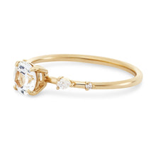 Load image into Gallery viewer, Endless Dahlia Ring - 14k Yellow Gold, White Sapphire
