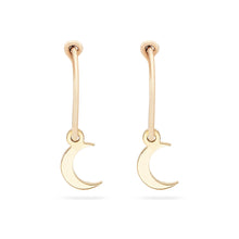 Load image into Gallery viewer, Everyday Little Crescent Moon Sway Hoop - 14k Rose Gold

