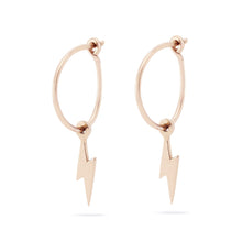 Load image into Gallery viewer, Everyday Little Lightning Bolt Sway Hoop - 14k Yellow Gold
