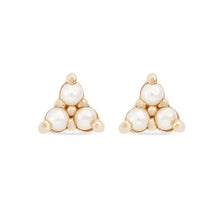 Load image into Gallery viewer, Pearl Tripod Earring - 14k Yellow Gold, Pearl
