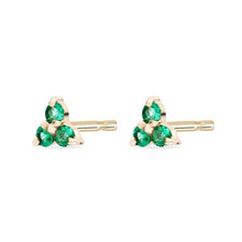 Load image into Gallery viewer, Tripod Emerald Earring - 14k Yellow Gold, Emerald
