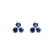 Load image into Gallery viewer, Tripod Blue Sapphire Earring - 10k/14k Yellow Gold, Blue Sapphire
