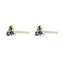 Load image into Gallery viewer, Tripod Blue Sapphire Earring - 10k/14k Yellow Gold, Blue Sapphire
