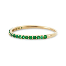Load image into Gallery viewer, Emerald Vibrant Band - 14k Yellow Gold, Precious Gems
