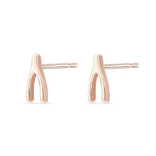 Load image into Gallery viewer, Everyday Wishbone Earring - 14k Rose Gold
